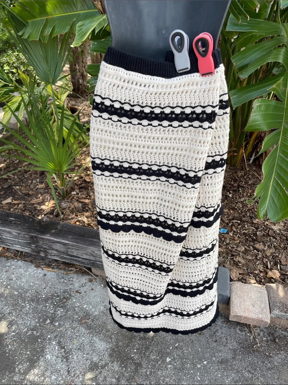 simply, Jules striped crochet skirt